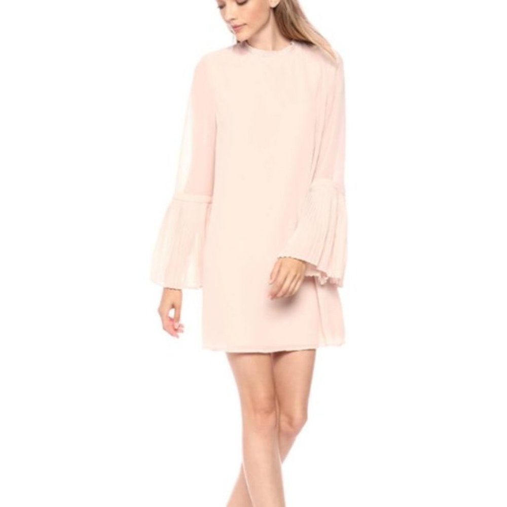 Cupcakes & Cashmere | NWT| Blush Shift Dress |  Pleated | Size S